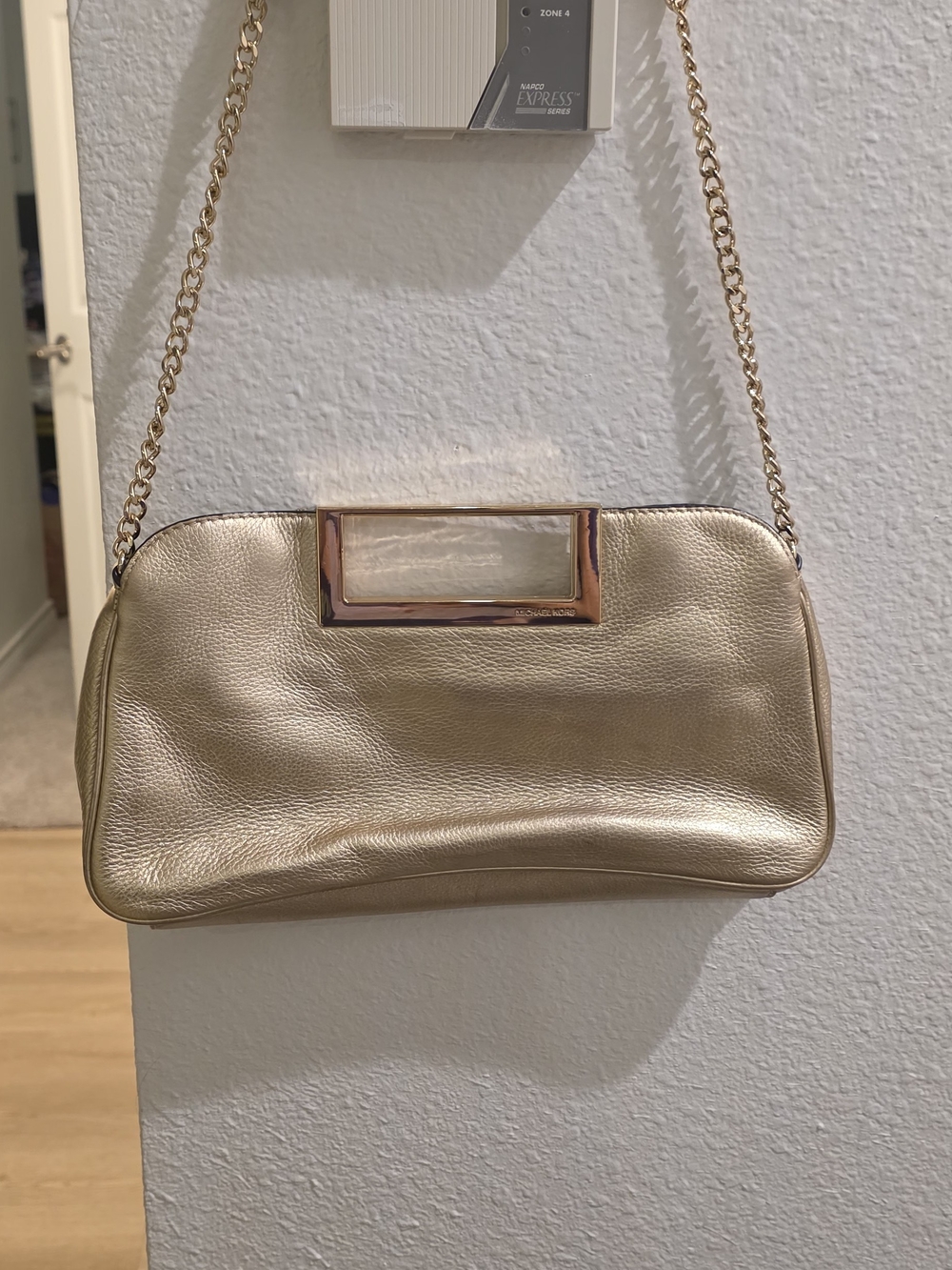 Michael Kors Metallic Gold Chain Shoulder Clutch
